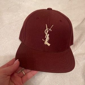 Burgundy ysl SnapBack